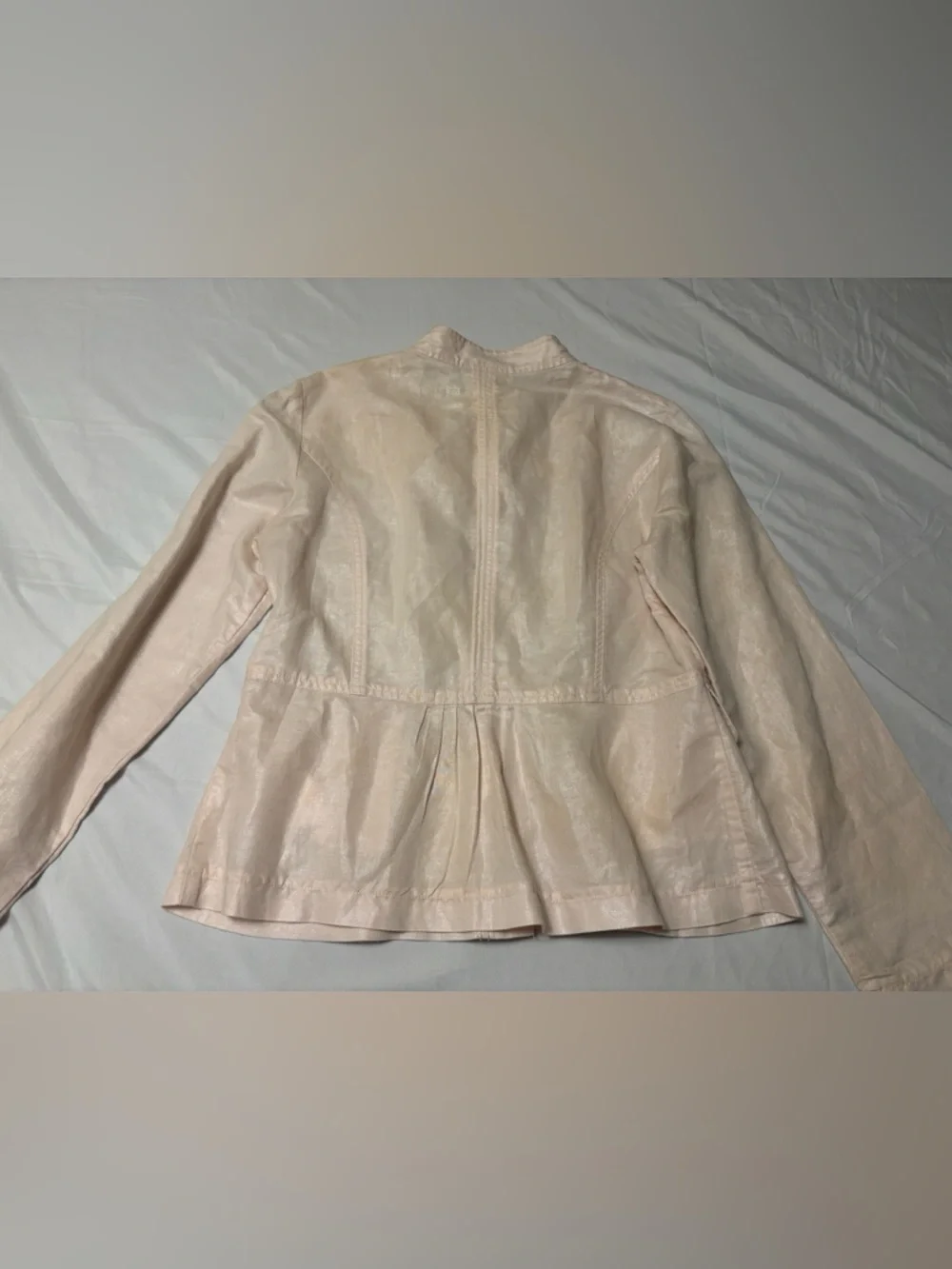 Chico's Blush Pink Button-Front Jacket - Picture 3 of 5
